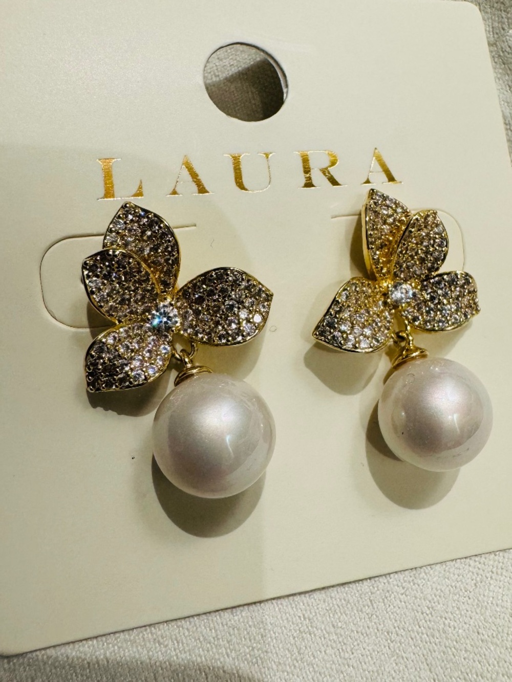 Floral Pearl Drop Earrings